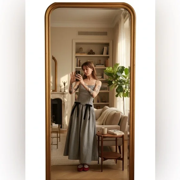 NWT Damson Madder Persephone Midi Dress in Black Gingham UK 16 / US 12 - Picture 14 of 16